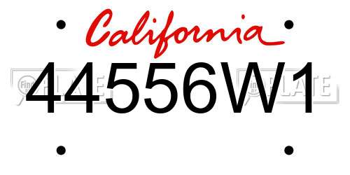 44556W1 California License Plate