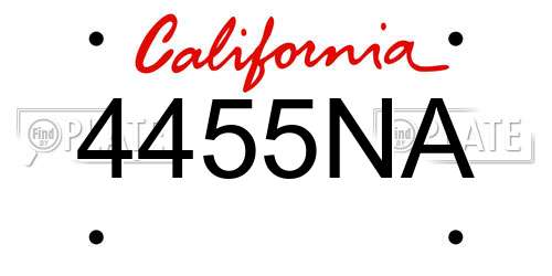 4455NA California License Plate