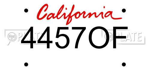 4457OF California License Plate