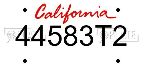 44583T2 California License Plate