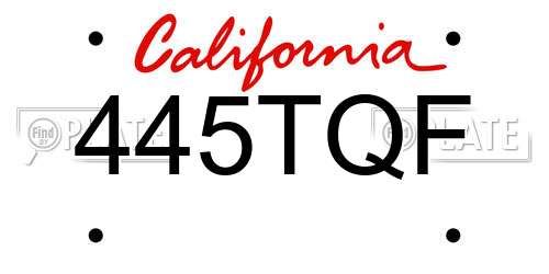 445TQF California License Plate