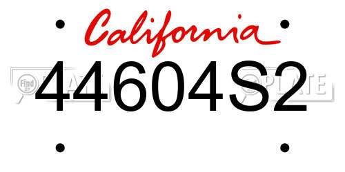 44604S2 California License Plate