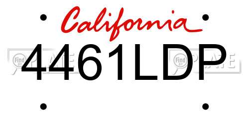 4461LDP California License Plate