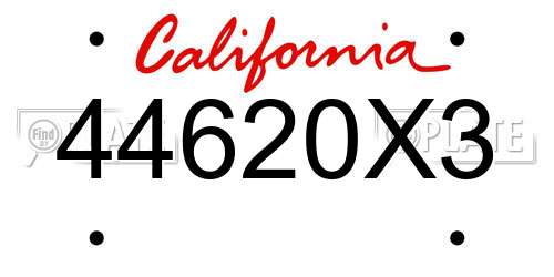 44620X3 California License Plate