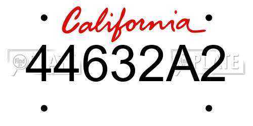44632A2 California License Plate