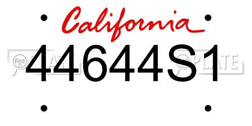44644S1 California License Plate