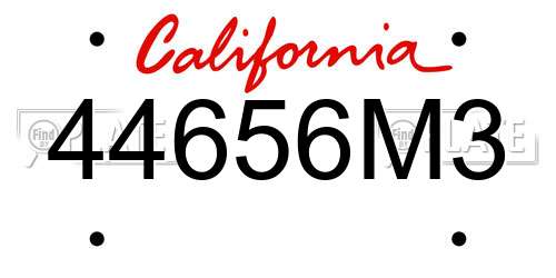 44656M3 California License Plate