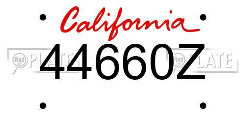 44660Z California License Plate