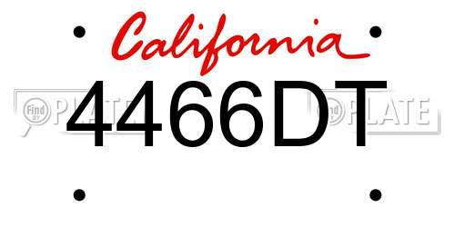 4466DT California License Plate