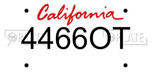 4466OT California License Plate