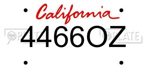 4466OZ California License Plate