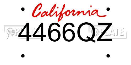 4466QZ California License Plate