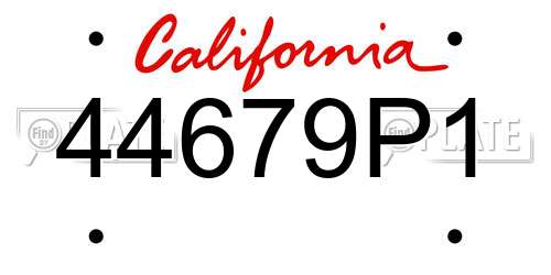 44679P1 California License Plate
