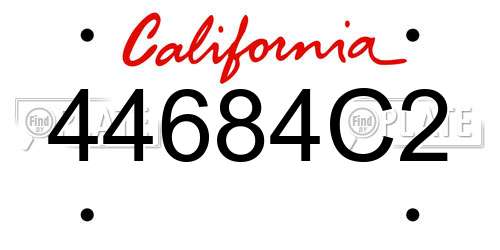 44684C2 California License Plate