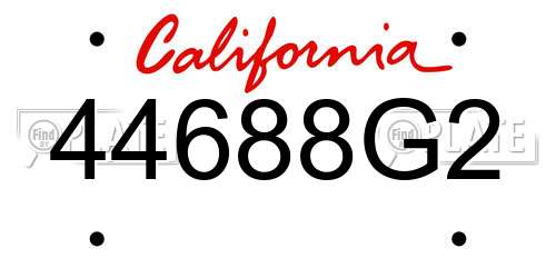 44688G2 California License Plate