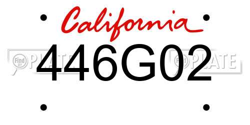 446G02 California License Plate