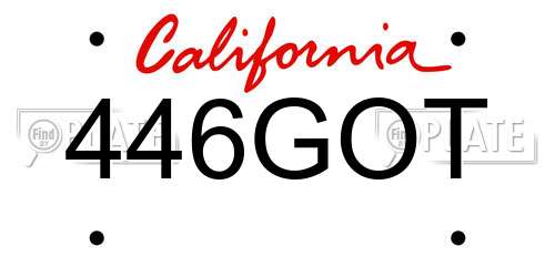 446GOT California License Plate