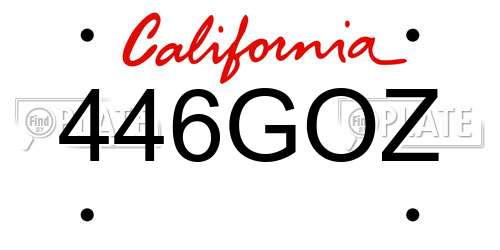 446GOZ California License Plate