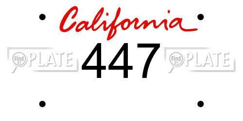 447 California License Plate