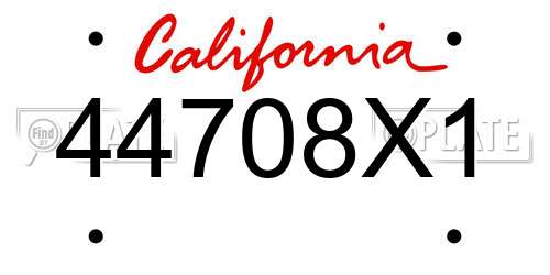 44708X1 California License Plate