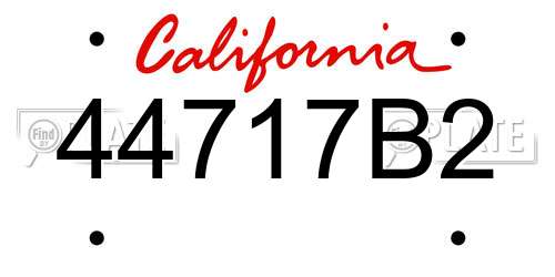 44717B2 California License Plate