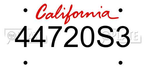 44720S3 California License Plate