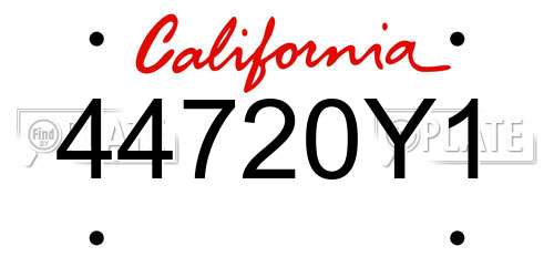 44720Y1 California License Plate