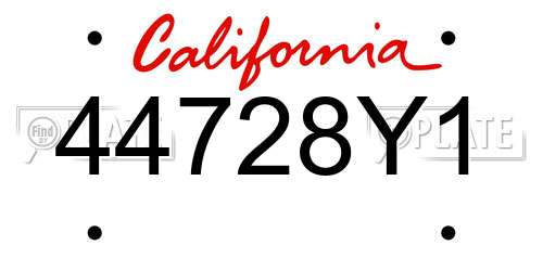 44728Y1 California License Plate
