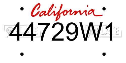 44729W1 California License Plate