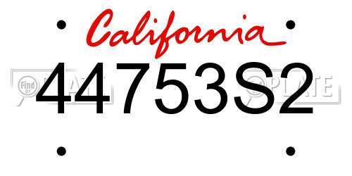 44753S2 California License Plate