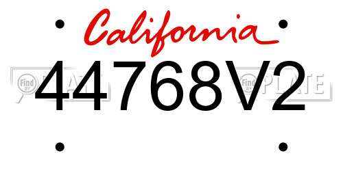 44768V2 California License Plate