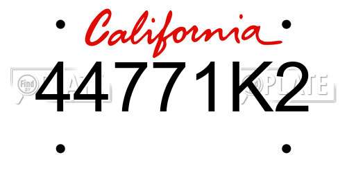44771K2 California License Plate