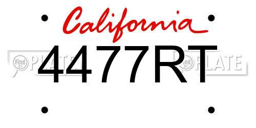 4477RT California License Plate