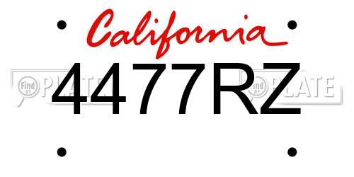 4477RZ California License Plate