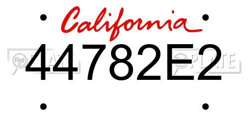 44782E2 California License Plate