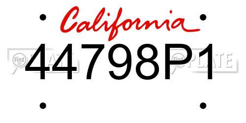 44798P1 California License Plate