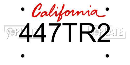 447TR2 California License Plate