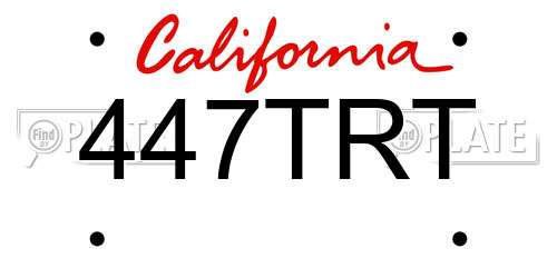 447TRT California License Plate