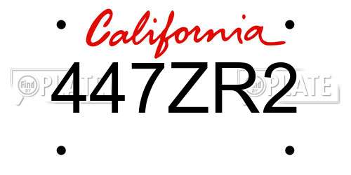 447ZR2 California License Plate