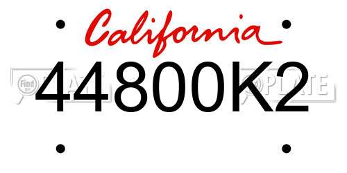44800K2 California License Plate