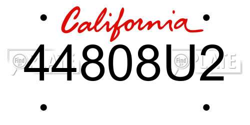 44808U2 California License Plate