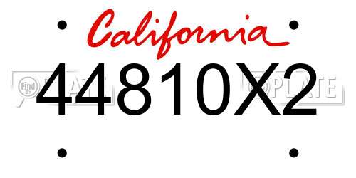 44810X2 California License Plate