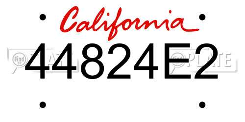 44824E2 California License Plate