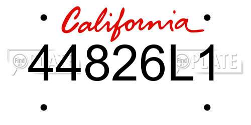 44826L1 California License Plate