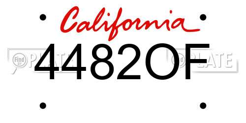 4482OF California License Plate