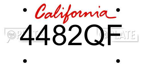 4482QF California License Plate