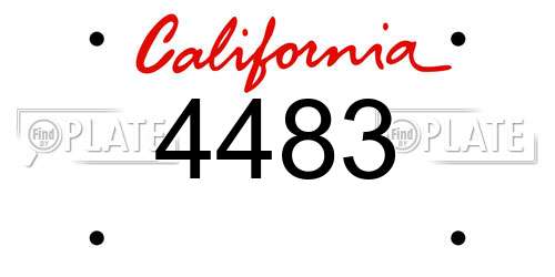 4483 California License Plate