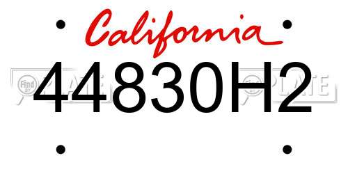 44830H2 California License Plate