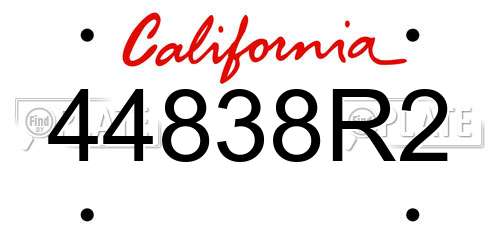 44838R2 California License Plate