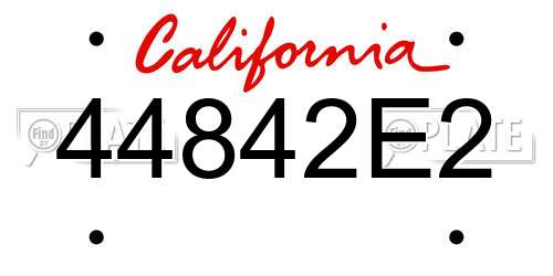 44842E2 California License Plate